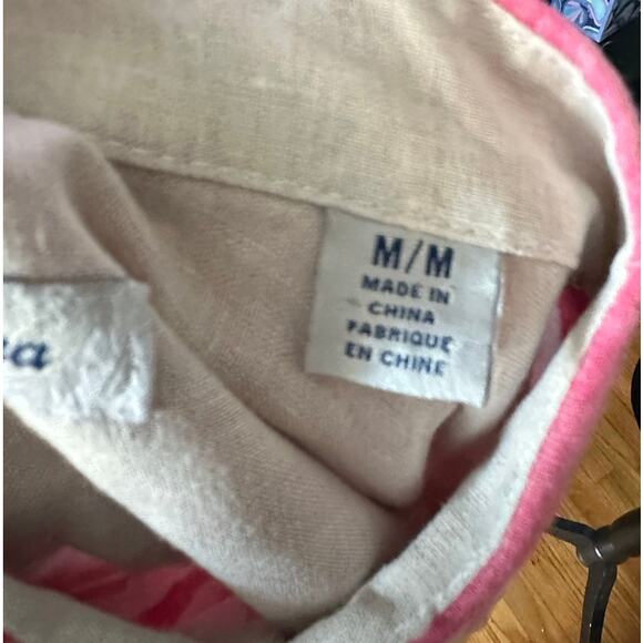 Tommy Bahama Men’s Pink Watercolor Stripe Linen Long Sleeve Button Up | Size M - Picture 8 of 8